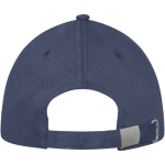 Gorra personalizada de 6 paneles y algodón de 260 g/m2 con hebilla color azul marino segunda vista trasera