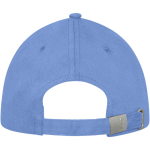 Gorra de 6 paneles y algodón de 260 g/m2 con hebilla ClearLine Metal color azul claro segunda vista trasera