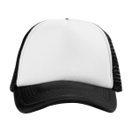 Gorra con logo de poliéster estilo trucker y malla 100 g/m2 color blanco/negro