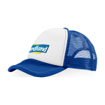 Gorra con logo de poliéster estilo trucker y malla 100 g/m2 vista impresión transfer