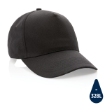 Gorras bordadas de algodón reciclado de 190 g/m2 con visera curva Eco color negro