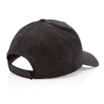 Gorras bordadas de algodón reciclado de 190 g/m2 con visera curva Eco color negro quinta vista
