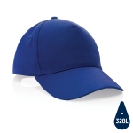 Gorras bordadas de algodón reciclado de 190 g/m2 con visera curva Eco color azul