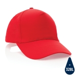 Gorras bordadas de algodón reciclado de 190 g/m2 con visera curva Eco color rojo