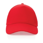 Gorras bordadas de algodón reciclado de 190 g/m2 con visera curva Eco color rojo segunda vista
