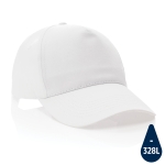Gorras bordadas de algodón reciclado de 190 g/m2 con visera curva Eco color blanco