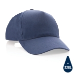 Gorras bordadas de algodón reciclado de 190 g/m2 con visera curva Eco color azul marino