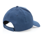 Gorras bordadas de algodón reciclado de 190 g/m2 con visera curva Eco color azul marino quinta vista