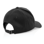 Gorras personalizadas de algodón reciclado 280 g/m2 Eco Plus color negro quinta vista