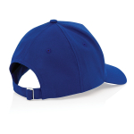 Gorras personalizadas de algodón reciclado 280 g/m2 Eco Plus color azul quinta vista