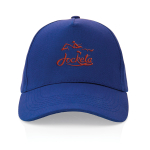 Gorras personalizadas de algodón reciclado 280 g/m2 Eco Plus color azul vista con logo