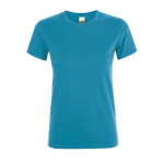 Camiseta barata de 100% algodón para mujer 150 g/m2 SOL'S Regent color azul cian