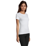 Camisetas publicitarias para mujer algodón 150 g/m2 SOL'S Regent Fit color blanco tercera vista fotografía