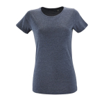 Camisetas publicitarias para mujer algodón 150 g/m2 SOL'S Regent Fit color azul oscuro jaspeado quinta vista