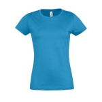 Camiseta para mujer de 100% algodón 190 g/m2 SOL'S Imperial color azul cian