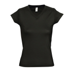 Camisetas para mujer cuello en v de 100% algodón 150 g/m2 SOL'S Moon color negro tercera vista