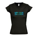 Camisetas para mujer cuello en v de 100% algodón 150 g/m2 SOL'S Moon color negro vista de impresión
