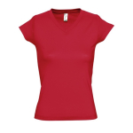 Camisetas para mujer cuello en v de 100% algodón 150 g/m2 SOL'S Moon color rojo quinta vista