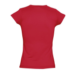Camisetas para mujer cuello en v de 100% algodón 150 g/m2 SOL'S Moon color rojo vista trasera