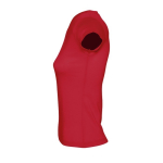 Camisetas para mujer cuello en v de 100% algodón 150 g/m2 SOL'S Moon color rojo vista lateral