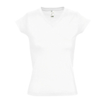Camisetas para mujer cuello en v de 100% algodón 150 g/m2 SOL'S Moon color blanco novena vista