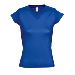 Camiseta para congresos mujer cuello en V 150 g/m2 SOL'S Moon color azul real tercera vista