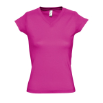 Camiseta para congresos mujer cuello en V 150 g/m2 SOL'S Moon color fucsia