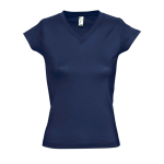 Camiseta para congresos mujer cuello en V 150 g/m2 SOL'S Moon color azul marino