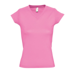 Camiseta para congresos mujer cuello en V 150 g/m2 SOL'S Moon color rosa pastel