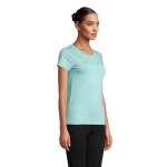 Camisetas para mujer de algodón 100% orgánico 150 g/m2 SOL'S Crusader color azul pastel segunda vista fotografía