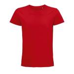 Camiseta unisex ajustada de algodón orgánico 175 g/m2 SOL'S Pioneer color rojo quinta vista