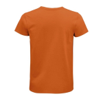 Camiseta unisex ajustada de algodón orgánico 175 g/m2 SOL'S Pioneer color naranja vista trasera