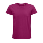 Camiseta unisex ajustada de algodón orgánico 175 g/m2 SOL'S Pioneer color fucsia