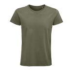 Camiseta unisex ajustada de algodón orgánico 175 g/m2 SOL'S Pioneer color caqui novena vista