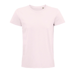 Camiseta unisex ajustada de algodón orgánico 175 g/m2 SOL'S Pioneer color rosa pastel