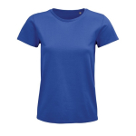 Camiseta publicitaria mujer de algodón orgánico 175 g/m2 SOL'S Pioneer color azul real tercera vista