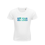 Camiseta para niños de algodón 100% orgánico 175 g/m2 SOL'S Pioneer color blanco vista de impresión