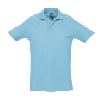 Polo personalizado de calidad algodón 210 g/m2 SOL'S Spring color azul cian