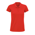Polo serigrafiado para mujer de algodón 170 g/m2 SOL'S Planet color rojo quinta vista
