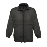 Chaqueta cortavientos impermeable unisex barata 210 g/m2 SOL'S Surf color negro