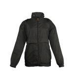 Chaquetas cortavientos impermeables infantiles 210 g/m2 SOL'S Surf color negro