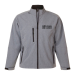 Chaqueta softshell personalizada de poliéster 340 g/m2 SOL'S Relax color gris jaspeado vista de impresión