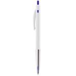 Bolígrafo BIC personalizado con pulsador tinta azul BIC® M10® Clip color blanco