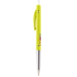 Bolígrafo BIC personalizado con pulsador tinta azul BIC® M10® Clip color amarillo claro