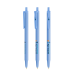 Bolígrafos personalizados baratos duraderos tinta azul BIC® Clic Stic color azul vista con impresión
