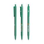 Bolígrafos personalizados baratos duraderos tinta azul BIC® Clic Stic color verde vista con impresión