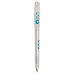 Bolígrafos promocionales giratorios tinta azul BIC® Super Clip Clear color blanco