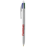 Bolígrafo con logo barato de tinta a cuatro colores BIC® 4 Colours color blanco