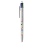 Bolígrafo con logo barato de tinta a cuatro colores BIC® 4 Colours color blanco vista detalle