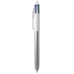 Bolígrafos tinta de cuatro colores personalizados BIC® 4 Colours Glacé color plateado